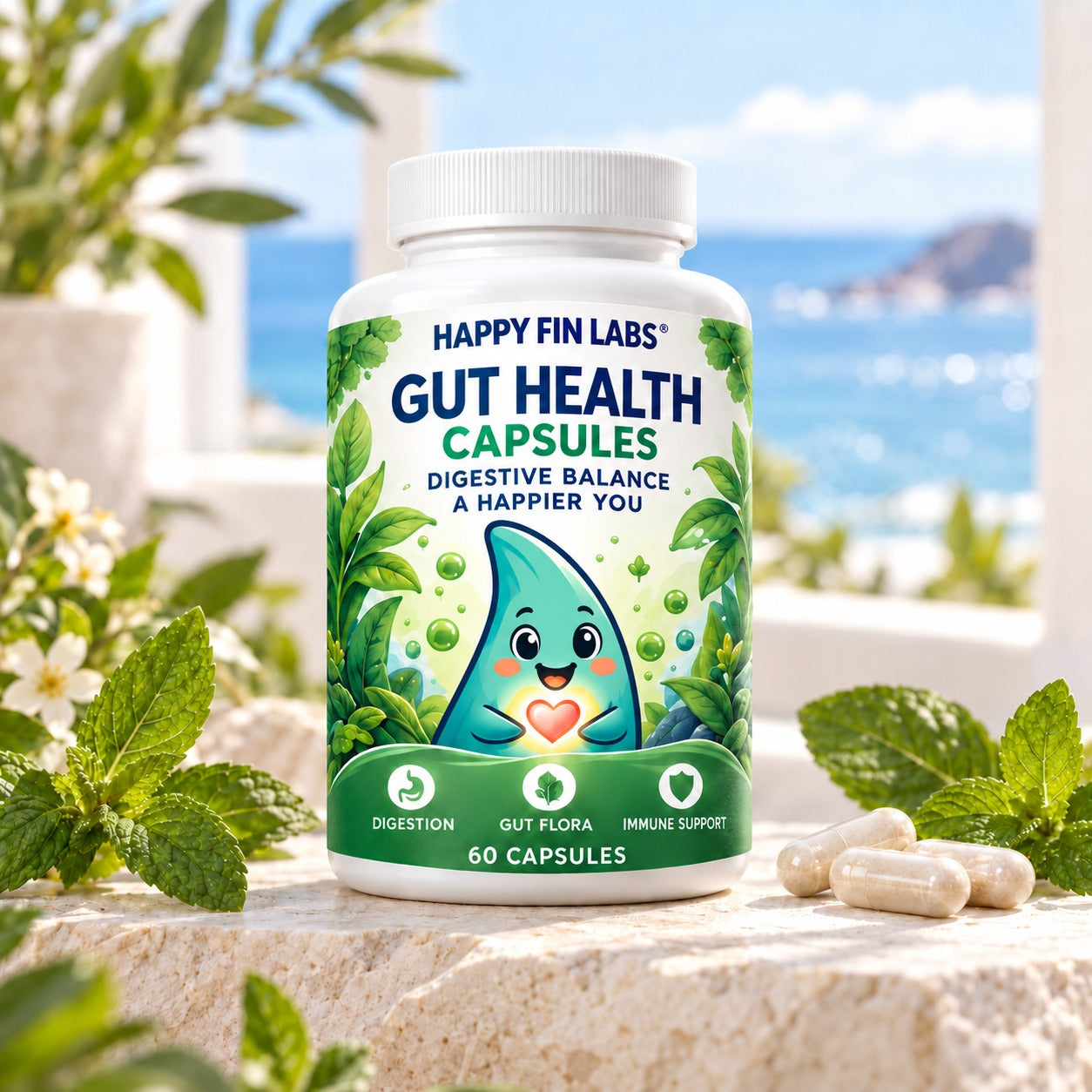 Happy Fin Labs Apple Cider Vinegar & Probiotic Capsules