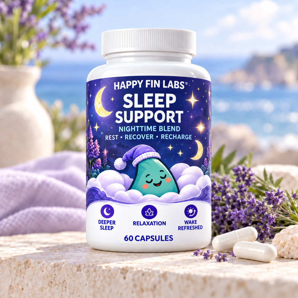 Happy Fin Labs Melatonin & Herbal Blend Capsules