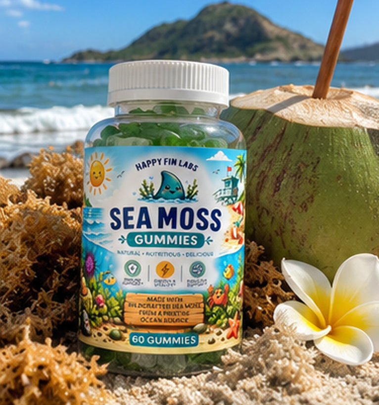 Sea moss gummies at the beach