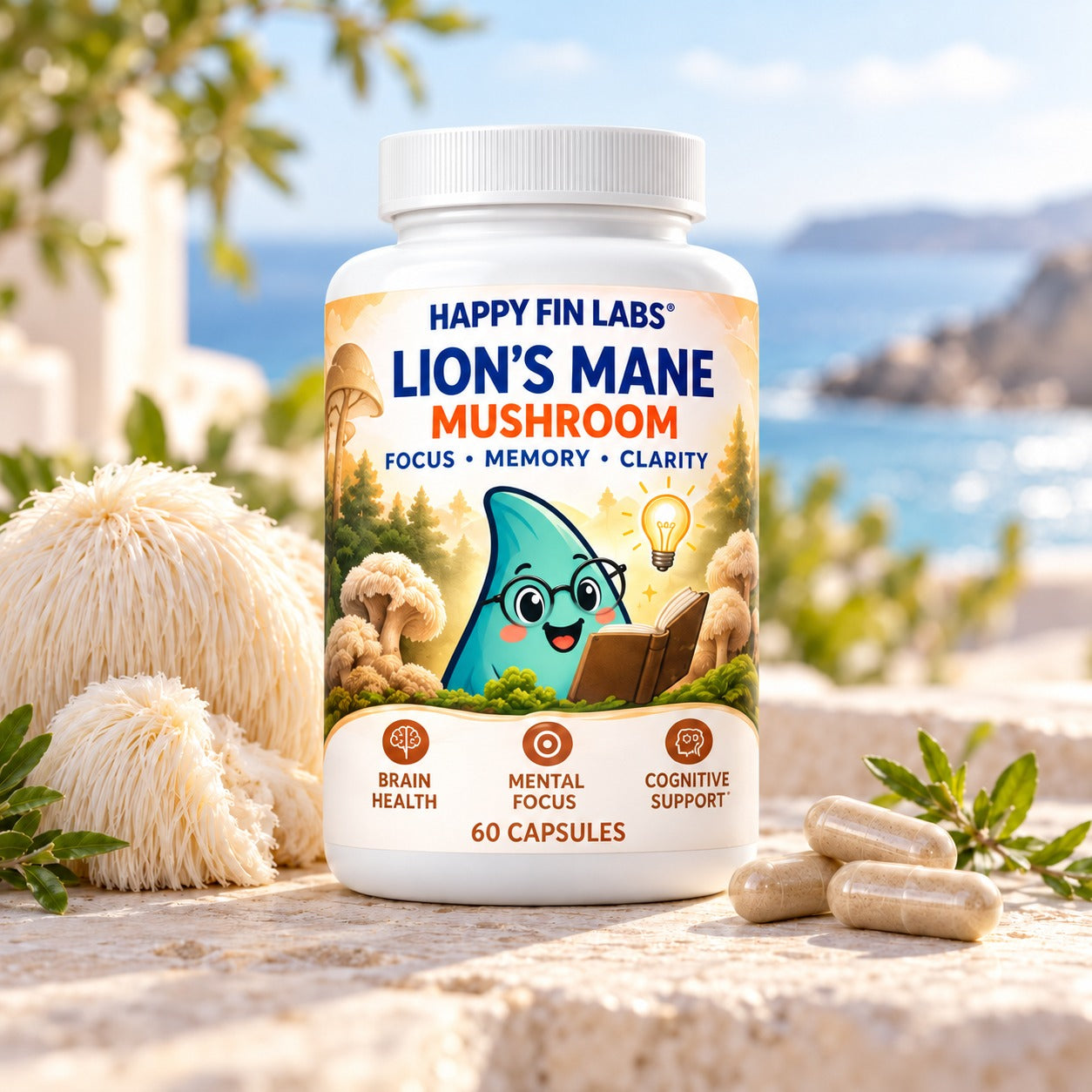 Happy Fin Labs Lion's Mane Mushroom Capsules