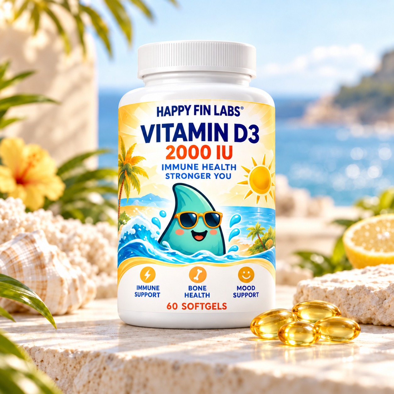 Happy Fin Labs Vitamin D3 2,000 IU