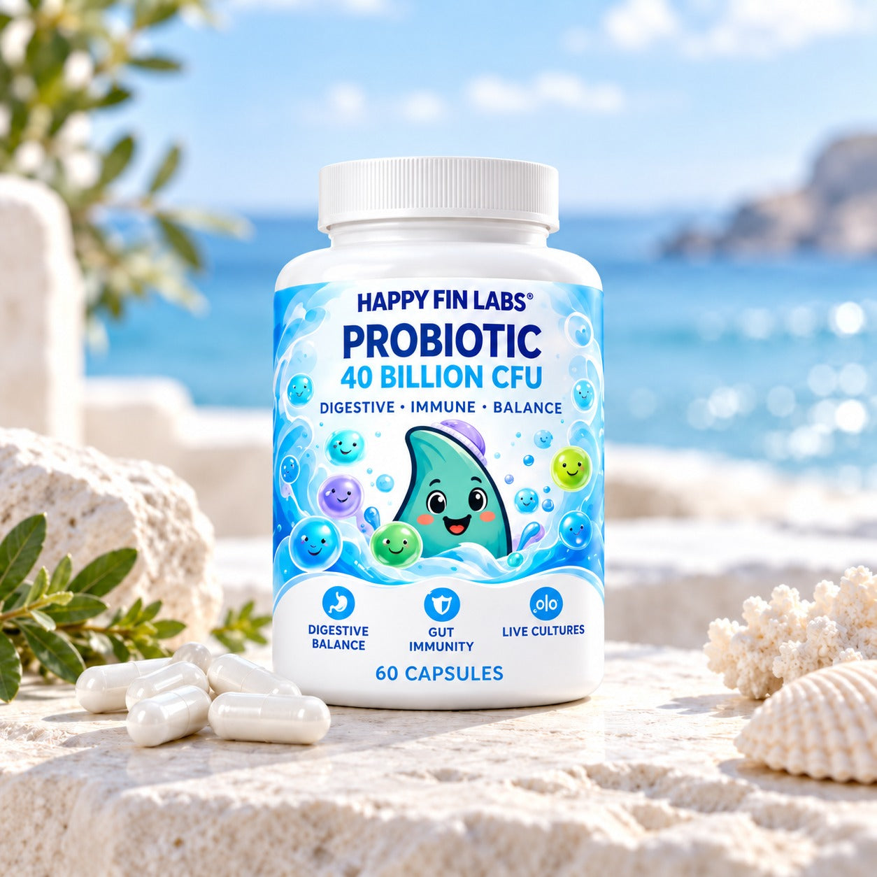 Happy Fin Labs Probiotic 40 Billion CFU