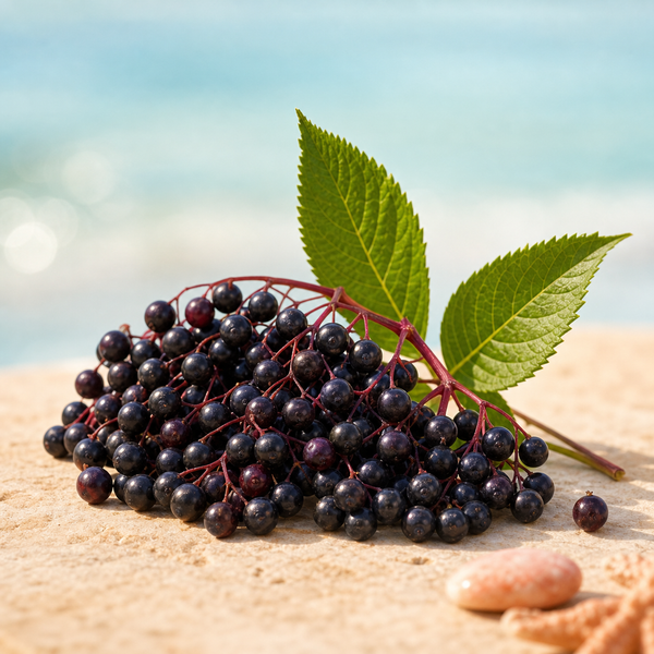 Elderberry ingredient still life